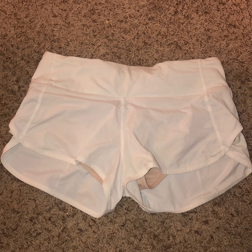 Size 4 White Speed Up Lulu Lemon Short